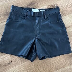Abercrombie & Fitch Black Leather Shorts